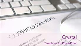  Presentation with keyboard - Amazing slide deck having writing - close up of a cv backdrop and a sky blue colored foreground