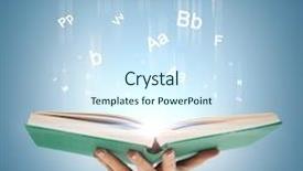  Presentation with open book magic lights - PPT layouts consisting of story writing - education and book concept background and a cool aqua colored foreground