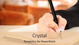  Presentation with notebook - Amazing PPT theme having writing - hand write on notebook backdrop and a lemonade colored foreground