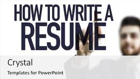  Presentation with resume - Audience pleasing slide deck consisting of writing - how to write a resume backdrop and a white colored foreground