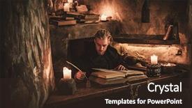  Presentation with manuscript - Cool new presentation with writing - monk chronicler writes an ancient backdrop and a wine colored foreground