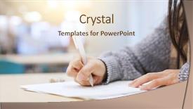  Presentation with study - Slides enhanced with writing - student study in the library background and a cream colored foreground