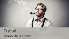  Presentation with thinking - Beautiful PPT theme featuring writing - thinking of something to write backdrop and a light gray colored foreground