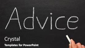  Presentation with blackboard - Colorful presentation theme enhanced with writing-advice-on-a-blackboard backdrop and a dark gray colored foreground