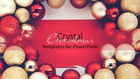  Presentation with design christmas holiday - Presentation theme enhanced with writing and christmas glass ball background and a red colored foreground