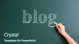  Presentation with blog - Cool new presentation with writing blog on blackboard backdrop and a ocean colored foreground