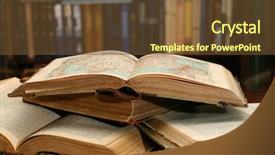  Presentation with library management system archive - PPT theme featuring writing book - library room background and a tawny brown colored foreground