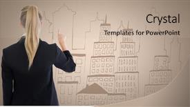  Presentation with writing - Colorful PPT layouts enhanced with writing city doodle on cream backdrop and a mint green colored foreground