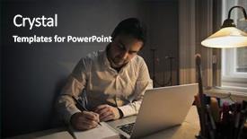  Presentation with hard work pencil - Amazing PPT layouts having writing computer - businessman working hard backdrop and a dark gray colored foreground