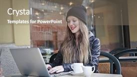  Presentation with pub - Beautiful slides featuring writing computer - typing at the pub backdrop and a gray colored foreground