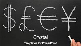  Presentation with magic symbols - Colorful slides enhanced with writing currency symbols backdrop and a dark gray colored foreground