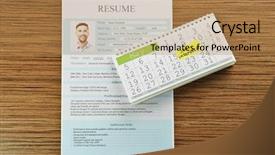  Presentation with job interview - Presentation theme having writing curriculum - calendar with job interview reminder background and a coral colored foreground