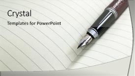  Presentation with curriculum - Amazing slide set having writing curriculum - fountain pen and diary backdrop and a sky blue colored foreground