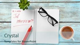  Presentation with job interview - PPT layouts featuring writing curriculum - job interview reminder in diary background and a lemonade colored foreground