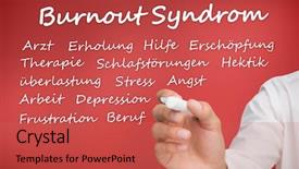  Presentation with burnout - Colorful presentation design enhanced with writing different words about burnout backdrop and a coral colored foreground