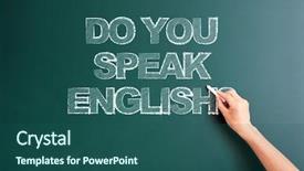  Presentation with english - Slide deck featuring writing do you speak english background and a ocean colored foreground