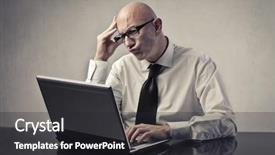  Presentation with email - Amazing slide deck having writing email - concentrated businessman using a laptop backdrop and a dark gray colored foreground