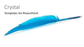  Presentation with feather - Cool new presentation with writing feather isolated on the white background backdrop and a white colored foreground