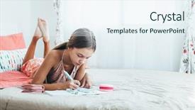  Presentation with teen girl - Beautiful presentation design featuring writing free - 10-12 years old pre teen backdrop and a sky blue colored foreground