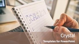  Presentation with goals - PPT theme enhanced with writing goals for 2018 year background and a coral colored foreground