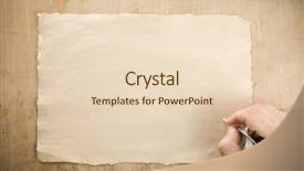  Presentation with feather pen ink - Theme enhanced with writing hand with pen feather background and a lemonade colored foreground