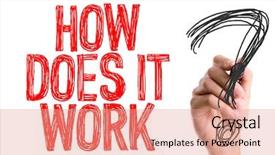  Presentation with policy writing - Audience pleasing PPT theme consisting of writing how does it work backdrop and a coral colored foreground