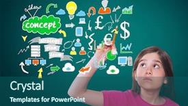  Presentation with compost green earth - Colorful presentation enhanced with writing in front of green backdrop and a ocean colored foreground