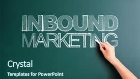  Presentation with marketing - Cool new slides with writing inbound marketing on blackboard backdrop and a ocean colored foreground