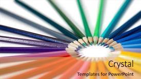  Presentation with jewish star of david - Slide deck with writing instruments - angled color pencils star background and a  colored foreground