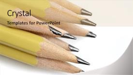  Presentation with mighty mississippi in new orleans - Presentation design with writing instruments - closeup of several penciltips some background and a yellow colored foreground