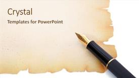  Presentation with fountain pen - Presentation with writing instruments - fountain pen on decorative paper background and a cream colored foreground