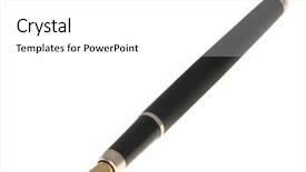  Presentation with antique pen ink - Amazing slides having writing instruments - ink pen isolated on white backdrop and a white colored foreground