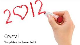  Presentation with lipstick - Audience pleasing slide set consisting of writing mirror - hand with lipstick drawing 2011 backdrop and a white colored foreground