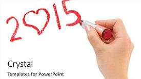  Presentation with lipstick - Beautiful presentation theme featuring writing mirror - hand with lipstick drawing 2015 backdrop and a white colored foreground