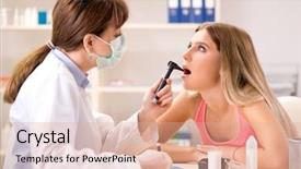  Presentation with female - Presentation with writing mirror - young beautiful woman visiting female background and a coral colored foreground