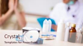  Presentation with mirror - Slide deck featuring writing mirror - young woman visting male doctor background and a  colored foreground