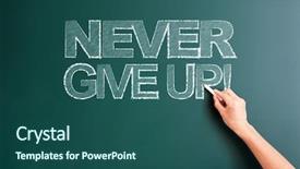  Presentation with give - Theme having writing never give up background and a  colored foreground