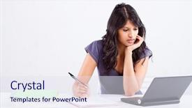  Presentation with university student internship - Slide deck enhanced with writing notes - young female university student studying background and a sky blue colored foreground