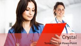  Presentation with case - Colorful presentation theme enhanced with writing on a case history backdrop and a red colored foreground