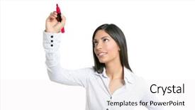  Presentation with touch screen virtual reality - Presentation theme featuring writing on a copyspace virtual background and a white colored foreground