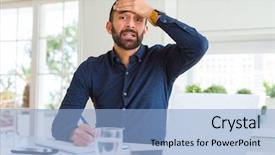  Presentation with working - Slide deck consisting of writing on a paper stress background and a light blue colored foreground