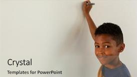  Presentation with race - PPT layouts enhanced with looking at camera while writing background and a  colored foreground