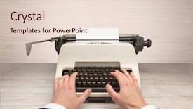  Presentation with first - Beautiful PPT theme featuring writing on an oldschool typewriter backdrop and a lemonade colored foreground