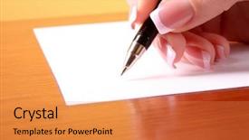  Presentation with writing - Presentation theme consisting of laguna de los tres background and a light blue colored foreground.