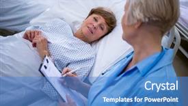  Presentation with hospital bed - Slide deck enhanced with writing on clipboard in hospital background and a  colored foreground