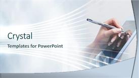  Presentation with interface - PPT layouts enhanced with writing on tablet with stylus background and a sky blue colored foreground