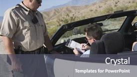  Presentation with ticket - Slide deck featuring writing on ticket with traffic background and a dark gray colored foreground