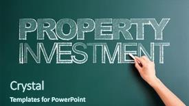  Presentation with property - Presentation consisting of writing property investment on blackboard background and a ocean colored foreground