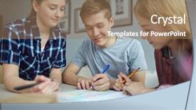  Presentation with reminders - PPT theme enhanced with writing reminders background and a coral colored foreground