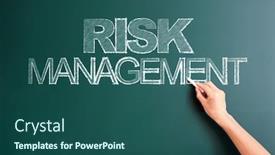  Presentation with risk management - Colorful PPT layouts enhanced with writing risk management on blackboard backdrop and a ocean colored foreground